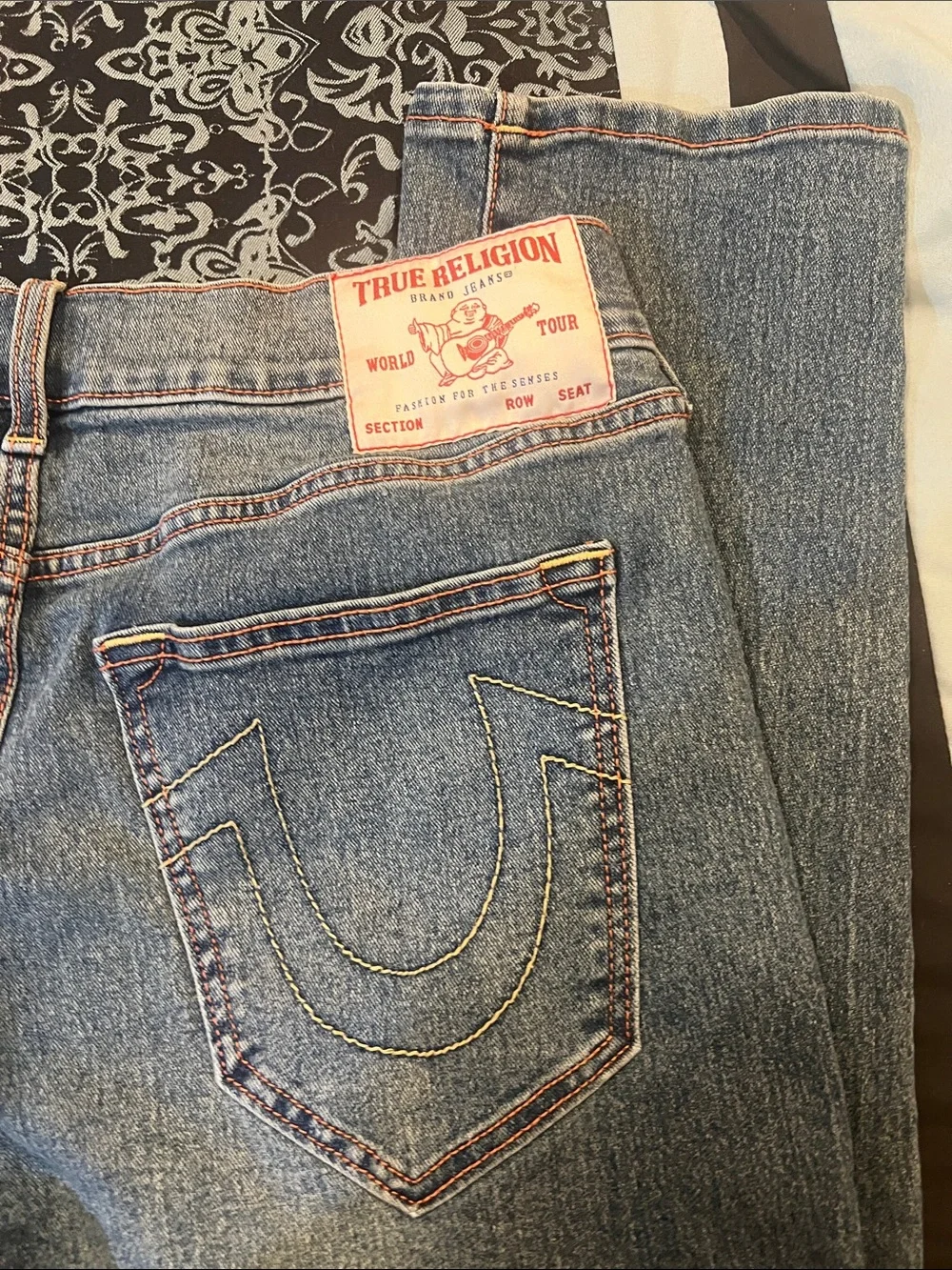 True Religion Light Blue Straight-Leg Denim Jeans